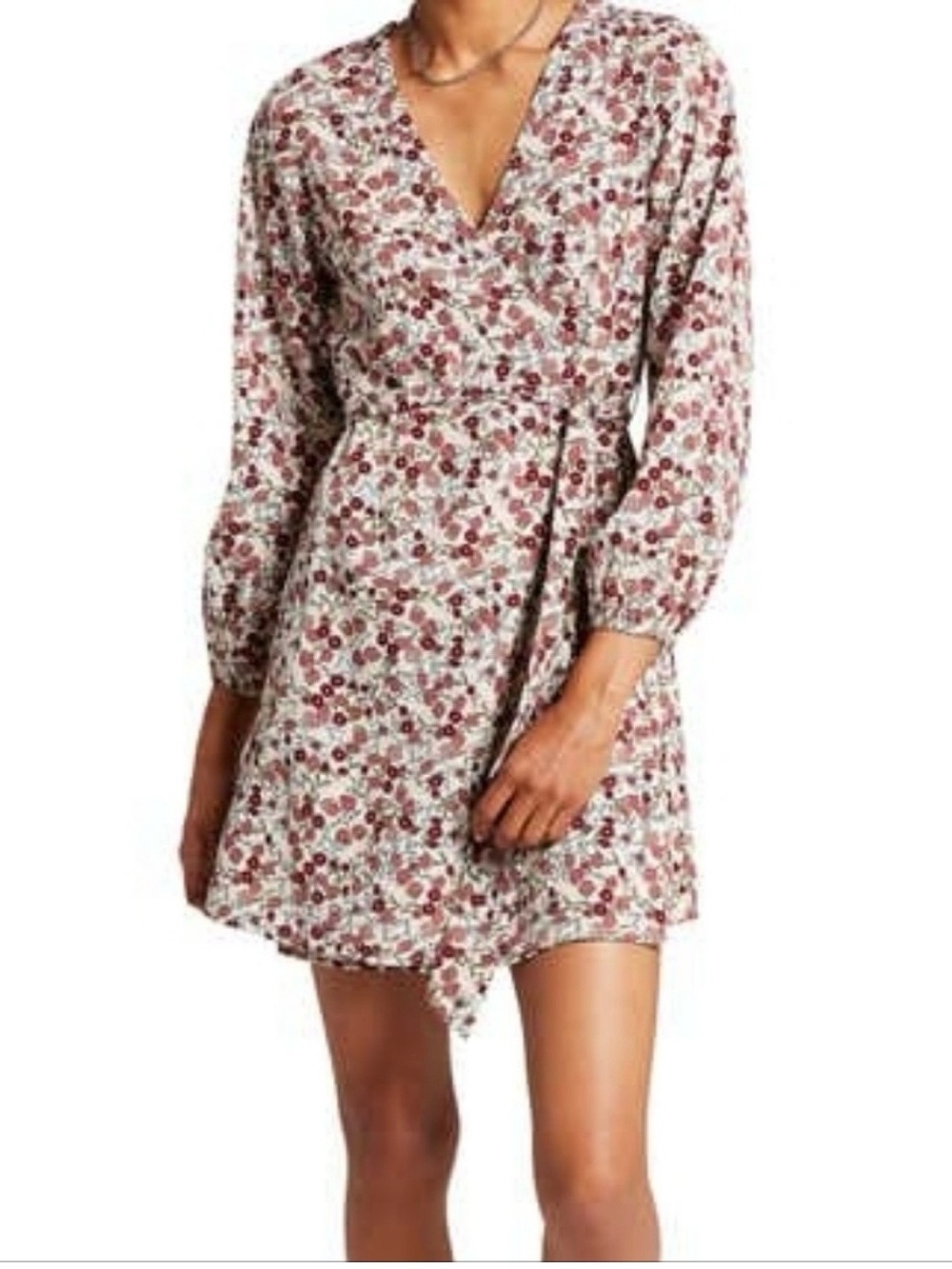 Volcom Floral Long Sleeve Dress with Belt